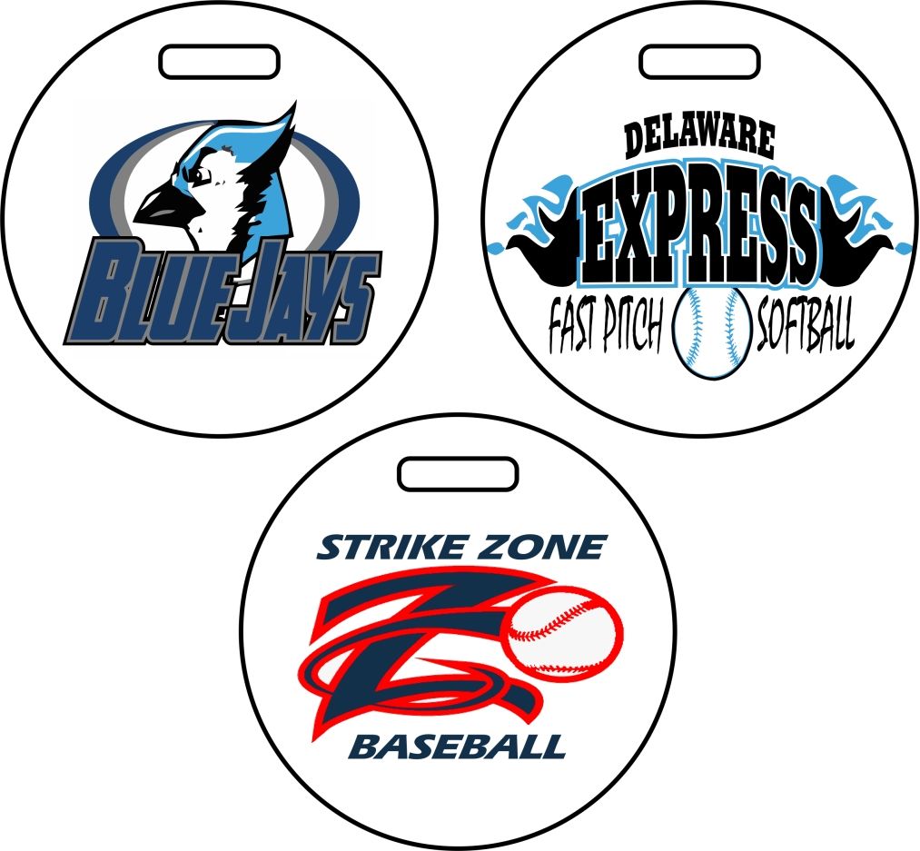 Double Sided Personalized Baseball Sport Bag Tag, Customize Team